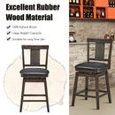 24 inch Swivel Upholstered Counter Height Bar Chair with Rubber Wood Legs by DirectDeals