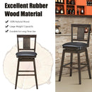 24 inch Swivel Upholstered Counter Height Bar Chair with Rubber Wood Legs by DirectDeals
