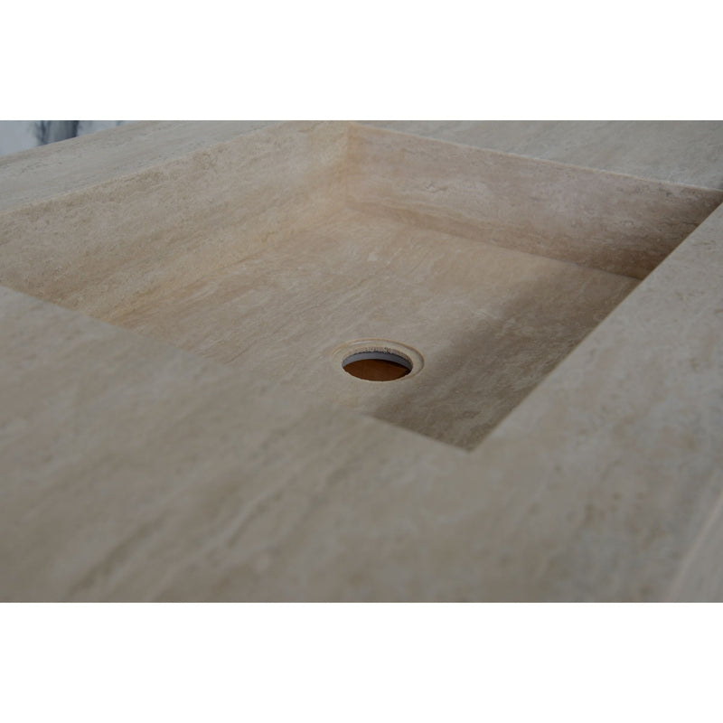 Travertine Double Sink - Handcrafted Custom Artisanal Stone Resort Luxury Bath, photo 14 of 21