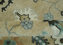Hand knotted Peach, Ivory and Gray 8x10 Oriental Oushak wool area rug by The Rug Decor