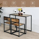3 Pcs Dining Set Compact Table and 2 Chair with Metal Frame for for Small Space by LJGDeals