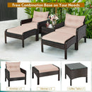 5-Piece Patio Rattan Sofa Set with Ottomans & Table by DirectDeals