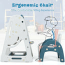 2-in-1 Kids Easel Desk Chair Set Book Rack Adjustable Art Painting Board