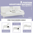 Convertible Folding Leather Futon Sofa with Cup Holders and Armrests by LJGDeals