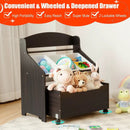 Kids Wooden Toy Storage Unit Organizer with Rolling Toy Box and Plastic Bins by LJGDeals