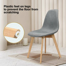 2 Pieces Modern Dining Chair Set with Wood Legs and Fabric Cushion Seat by LJGDeals