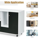 Lateral Mobile Filing Cabinet with 2 Drawers-Black by LJGDeals