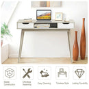 Stylish Computer Desk Workstation with 2 Drawers and Solid Wood Legs by LJGDeals