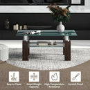 Rectangle Glass Coffee Table with Metal Legs for Living Room by DirectDeals