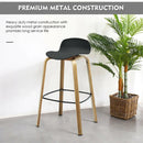 Set of 2 Modern Barstools Pub Chairs with Low Back and Metal Legs by DirectDeals
