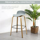 Set of 2 Modern Barstools Pub Chairs with Low Back and Metal Legs by DirectDeals