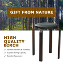 Set of 4 Bentwood Round Stool Stackable Dining Chairs with Padded Seat by LJGDeals