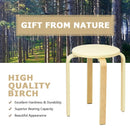 Set of 4 Bentwood Round Stool Stackable Dining Chairs with Padded Seat by LJGDeals