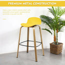 Set of 2 Modern Barstools Pub Chairs with Low Back and Metal Legs by DirectDeals
