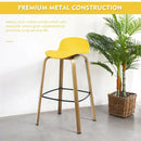 Set of 2 Modern Barstools Pub Chairs with Low Back and Metal Legs by LJGDeals