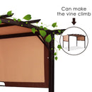 12 x 9 Feet Outdoor Pergola Gazebo with Retractable Canopy Shades by LJGDeals