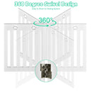 24 Inch Folding Wooden Freestanding Pet Gate Dog Gate with 360¬∞ Hinge by LJGDeals