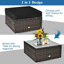 6 Pcs Patio Rattan Furniture Set with Sectional Cushion by LJGDeals