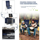 2Pcs Patio Dining Chair with Adjust Portable Headrest-Blue by LJGDeals