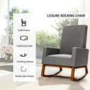 Rocking High Back Upholstered Lounge Armchair with Side Pocket by LJGDeals