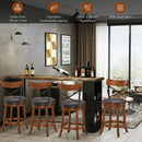 Set of 2 Bar Stools 360-Degree Swivel Dining Bar Chairs with Rubber Wood Legs by LJGDeals
