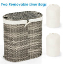 Handwoven Laundry Hamper Basket with 2 Removable Liner Bags by LJGDeals
