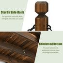 5 Feet Wooden Garden Bridge Arc Footbridge Stained Finish Walkway with Safety Rails by LJGDeals