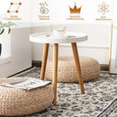 Mid Century Modern Round Side Sofa Coffee Table with Wooden Tray by LJGDeals