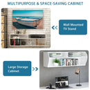 48.5 Inch 2 Tier Modern Wall Mounted Hanging Floating Shelf by LJGDeals
