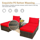 5 Pieces Patio Rattan Furniture Set with Cushioned Armless Sofa by LJGDeals