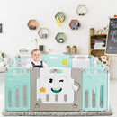 14-Panel Foldable Baby Playpen Kids Activity Centre-Green by LJGDeals