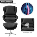 360¬∞ Swivel Leather Lounge Chair with Ottoman and Aluminum Alloy Base by LJGDeals
