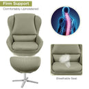 360¬∞ Swivel Leather Lounge Chair with Ottoman and Aluminum Alloy Base by LJGDeals