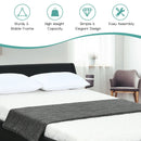 Queen Faux Leather Upholstered Platform Bed Frame Adjustable Headboard-Black by LJGDeals