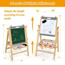 Kids Art Easel with Paper Roll Double Sided Chalkboard and Whiteboard-Gray by LJGDeals