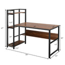 59-Inch Computer Desk Home Office Workstation 4-Tier Storage Shelves by LJGDeals