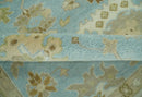 Light Blue, Beige and Ivory Hand knotted 8x10 Traditional Oriental Oushak wool rug by The Rug Decor