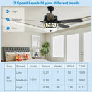 52 Inch Ceiling Fan with Light Reversible Blade and Adjustable Speed by LJGDeals