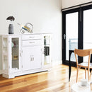 Sideboard Buffet Server Storage Cabinet with 2 Drawers and Glass Doors by LJGDeals
