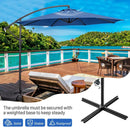 10 Feet Offset Umbrella with 8 Ribs Cantilever and Cross Base by LJGDeals