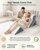 LX5 4-Piece Support for Shoulder & Upper Body Rest, Orthopedic Bed Wedge Pillow Set, Arctic Navy