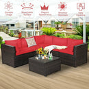 6 Pieces Patio Furniture Sofa Set with Cushions for Outdoor by LJGDeals