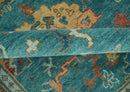 Hand Knotted Teal Traditional Oushak 8x10.4 wool area rug by The Rug Decor