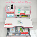 Kids Multifunctional Writing Desk with Tilt Desktop and Book Shelf by LJGDeals