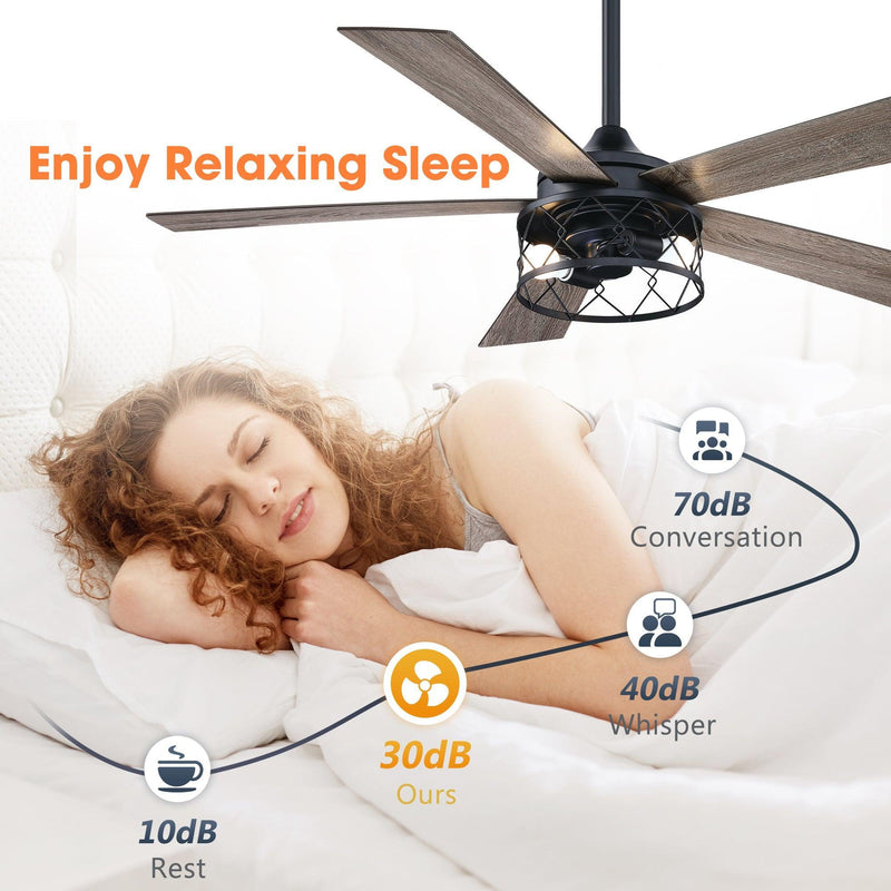 52" Mirelle Farmhouse Downrod Mount Reversible Ceiling Fan with Lighting and Remote Control