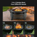 Outdoor Fire Pit with BBQ Grill and High-temp Resistance Finish by LJGDeals
