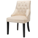 Modern Upholstered Button-Tufted Dining Chair with Naild Trim by LJGDeals