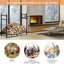 33 Inch Firewood Rack with Removable Kindling Holder Steel Fireplace Wood by DirectDeals
