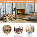 33 Inch Firewood Rack with Removable Kindling Holder Steel Fireplace Wood by LJGDeals
