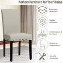 Set of 2 Fabric Upholstered Dining Chairs with Nailhead by LJGDeals